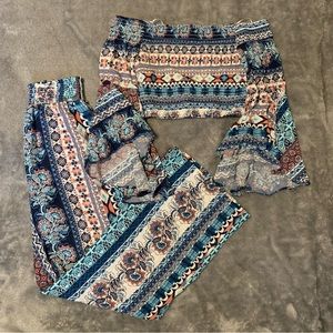 Boho Wide leg Pant Set